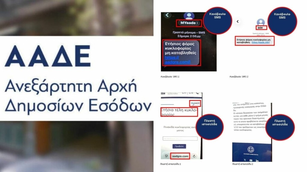 ΑΑΔΕ: Μην πατάτε συνδέσμους από SMS για τέλη κυκλοφορίας